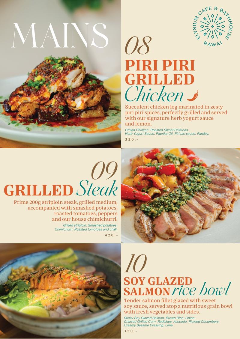 Elysium menu — Mains