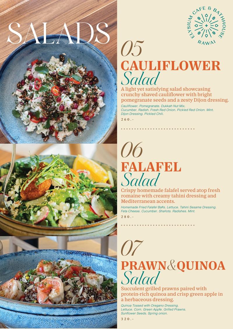 Elysium menu — Salads