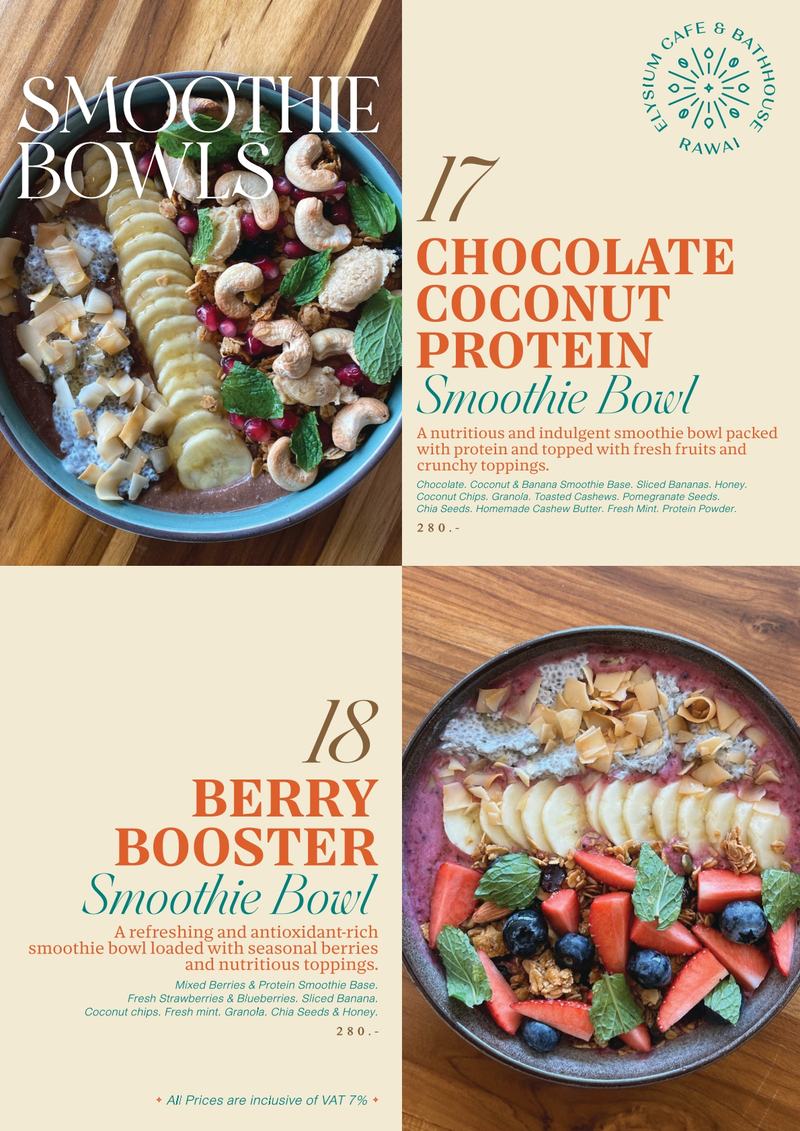 Elysium menu — Smoothie Bowls